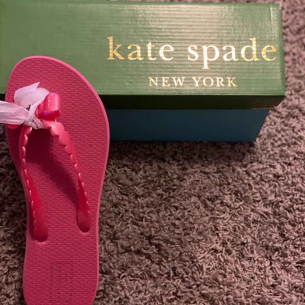 Deep pink kate spade flip flops